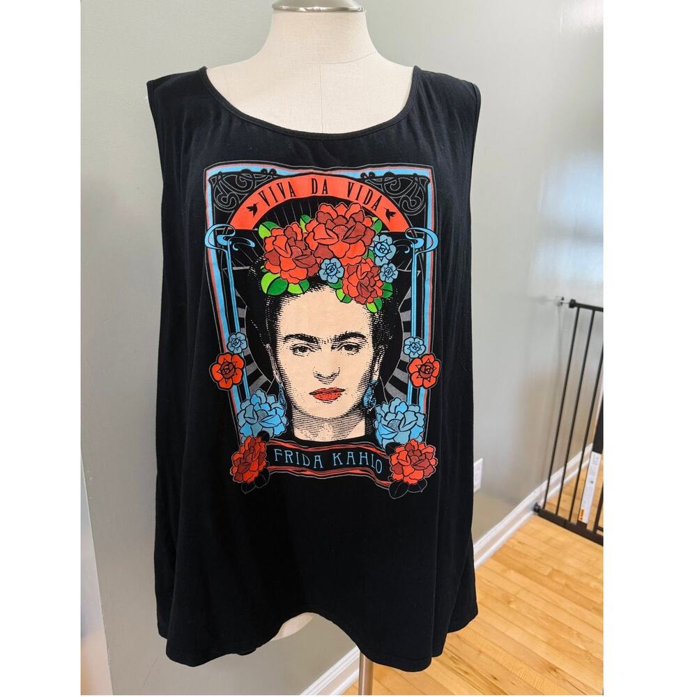Torrid Frida Kahlo Art Artist Tattoo Roses Self Portrait Graphic Tank Top 6 (6X)